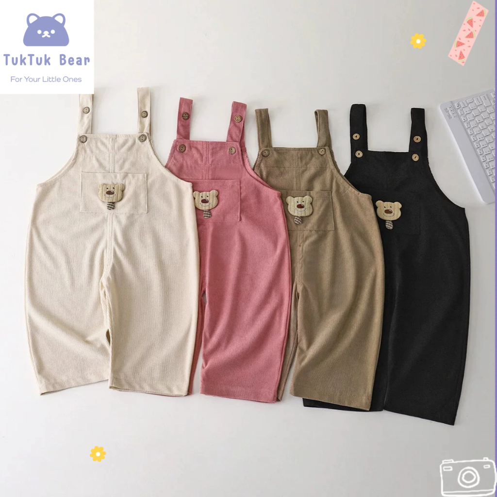 กางเกงเอี๊ยมเด็ก​หญิง กางเกงเอี๊ยมเด็ก​น่ารัก สีสดใส ผ้านิ่ม ทรงหลวม ใส่ง่าย