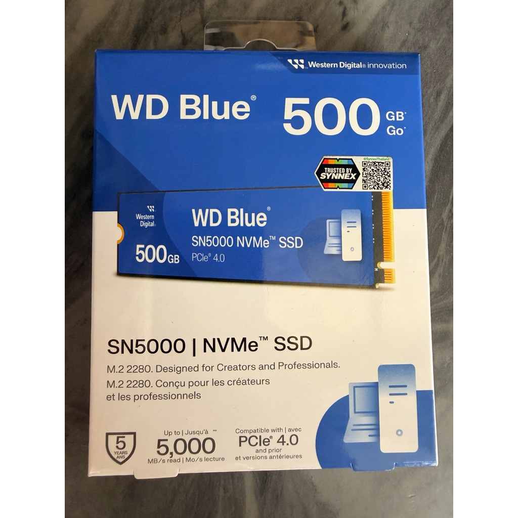SSD M.2 NVMe 500GB GEN4 SN5000 WD BLUE ของใหม่