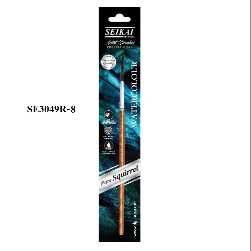 (KTS) พู่กันสีน้ำริกเกอร์ ขนกระรอกแท้ SEIKAI SE3049R-8 No.8