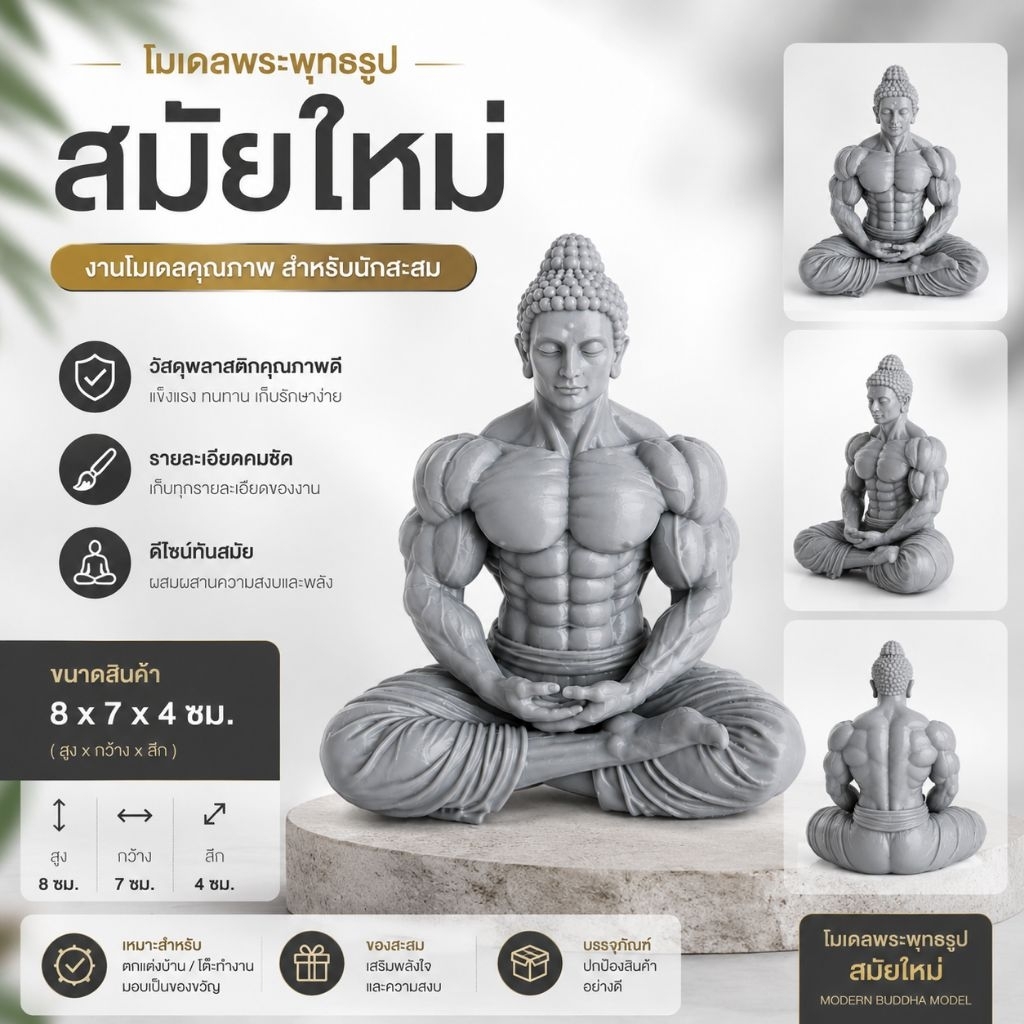 🔥 โมเดลพระพุทธรูปสมัยใหม่ (พระพุทธ แฮนด์ซั่ม) ขนาด 8 ซม. งานละเอียด ของสะสม ของแต่งบ้าน ของขวัญสายมู 🔥