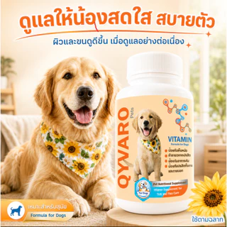 Qyvaro เสริมอาหารสุนัข ป้องกันเห็บหมัด แบบกิน ทำลายวงจรปรสิต ลดคัน ปรสิตภายใน