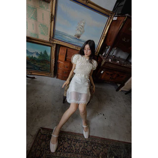 CECE CREAM SKIRT กระโปรงผ้าปัก