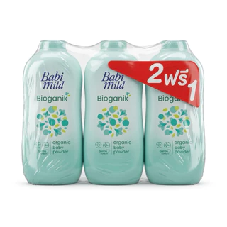 Babi Mild เบบี้มายด์ เบบี้ พาวเดอร์แป้งฝุ่น แป้งฝุ่นเบบี้มายด์ แป้งฝุ่นเด็ก ขนาด350มล. แพ็ค3ขวดs