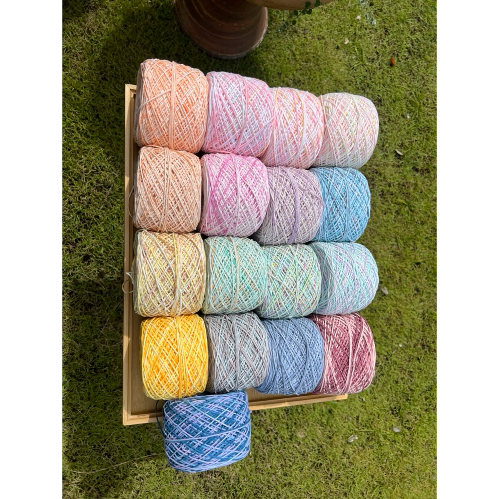 เชือกฟอกนิ่มสีเหลือบ ขนาด200 กรัม