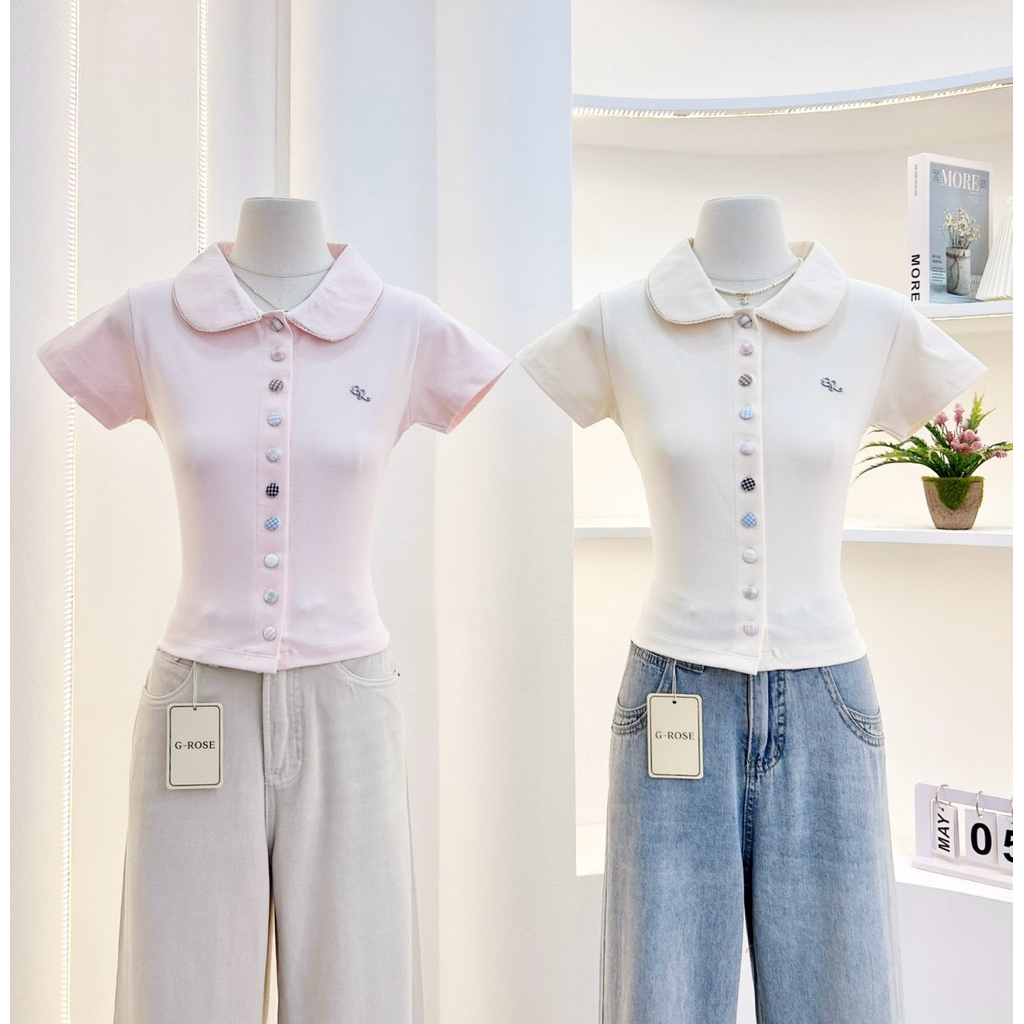 G-rose รวมเสื้อโปโลแขนสั้น กระดุมหน้า ผ้าพรีเมียม