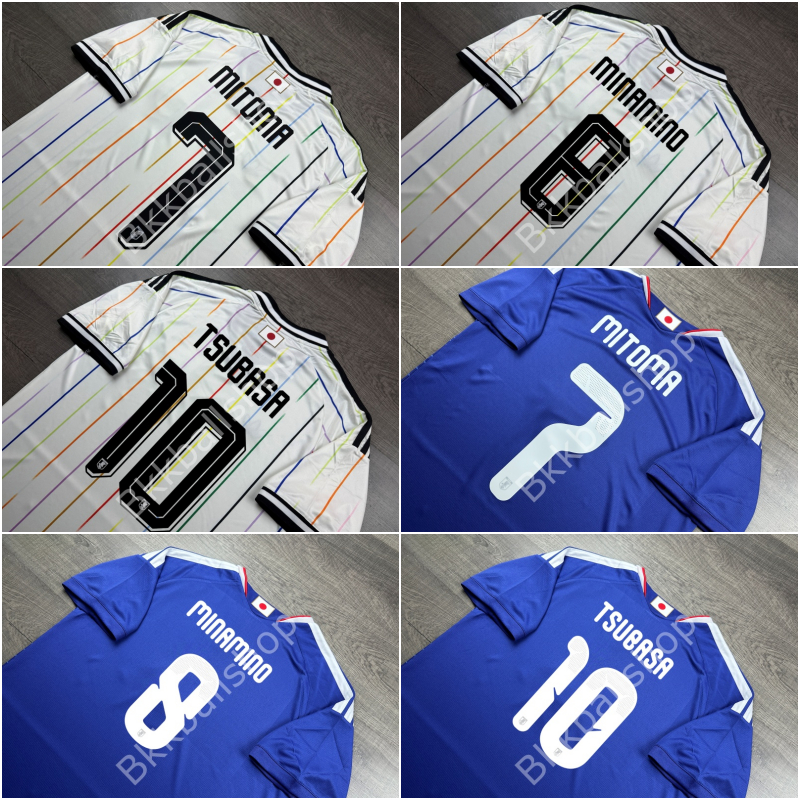 [แฟนบอล] - เสื้อฟุตบอล ทีมชาติ ญี่ปุ่น Home Away เหย้า เยือน ฟุตบอลโลก ปี 2026 7 MITOMA 8 MINAMINO 10 TSUBASA