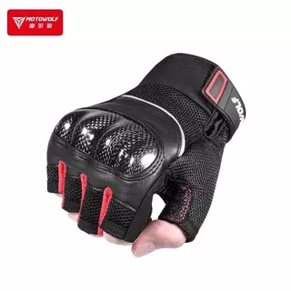 MOTOWOLF MDL 0327 Half Finger Racing Glove ถุงมือผ้าแบบครึ่งนิ้ว พร้อมการ์ดคาร์บอนเคฟล่า สำหรับขี่มอเตอร์ไซค์ จักรยาน