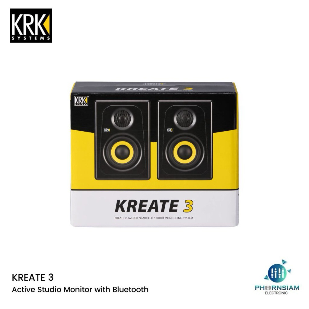 KRK Kreate 3 ลำโพงสตูดิโอมอนิเตอร์ 3 นิ้ว แอมป์ในตัว 65 วัตต์ เชื่อมต่อ Bluetooth ได้ (ราคา/คู่)