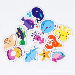 24ชิ้น MAGNET รูปสัตว์น้ำ/สัตว์บก ติดตู้เย็น/บอร์ดแม่เหล็ก