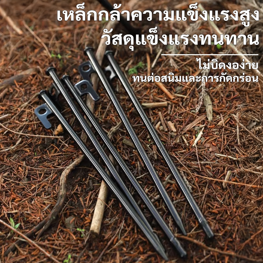 สมอบกเต็นท์เหล็กหล่อ แข็งแรงทนทาน ตอกง่าย พร้อมจุกยางกันปลายแหลม
