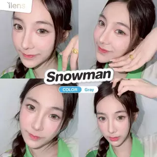 🔥คอนแทคเลนส์✨ขนาดบิ๊กอายโตมาก✨Snowman ( ilens )✨Brown/Gray