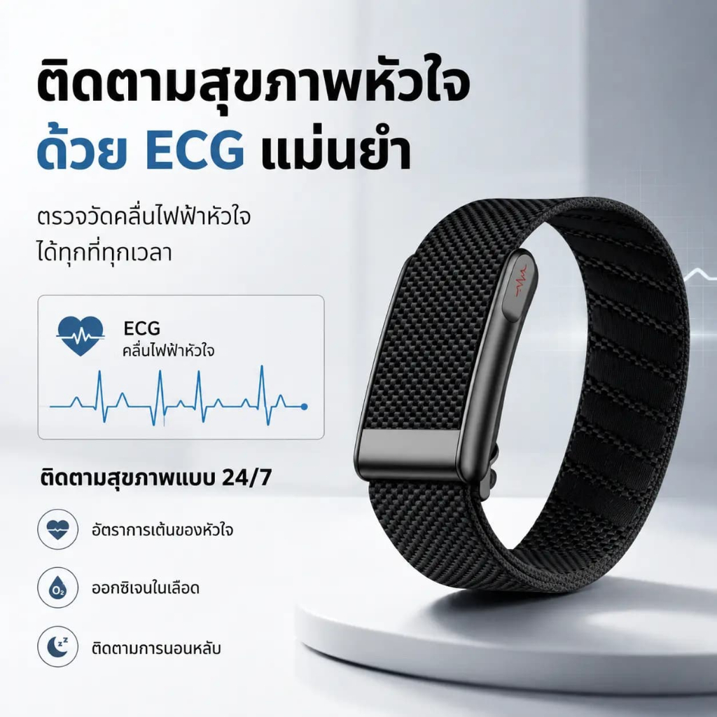 LOOP Smart watch band ตรวจ ECG PPG ระดับแพทย์ A GPSวัดน้ำตาลไม่เจ็บตัว วัดความดันโลหิต กรดยูริก ไขมันในเลือด HRV