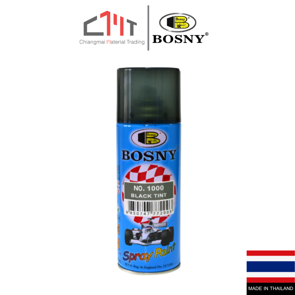 BOSNY สีสเปรย์ดำโปร่งแสง พ่นหน้าต่าง ไฟหน้ารถยนต์ ไฟหน้ารถมอเตอร์ไซด์ Window Black Tint No.1000