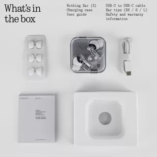 Nothing Ear (3) [ซุปเปอร์ไมค์] - หูฟังไร้สาย True Wireless | iOS + Android | Adaptive ANC | Spatial sound
