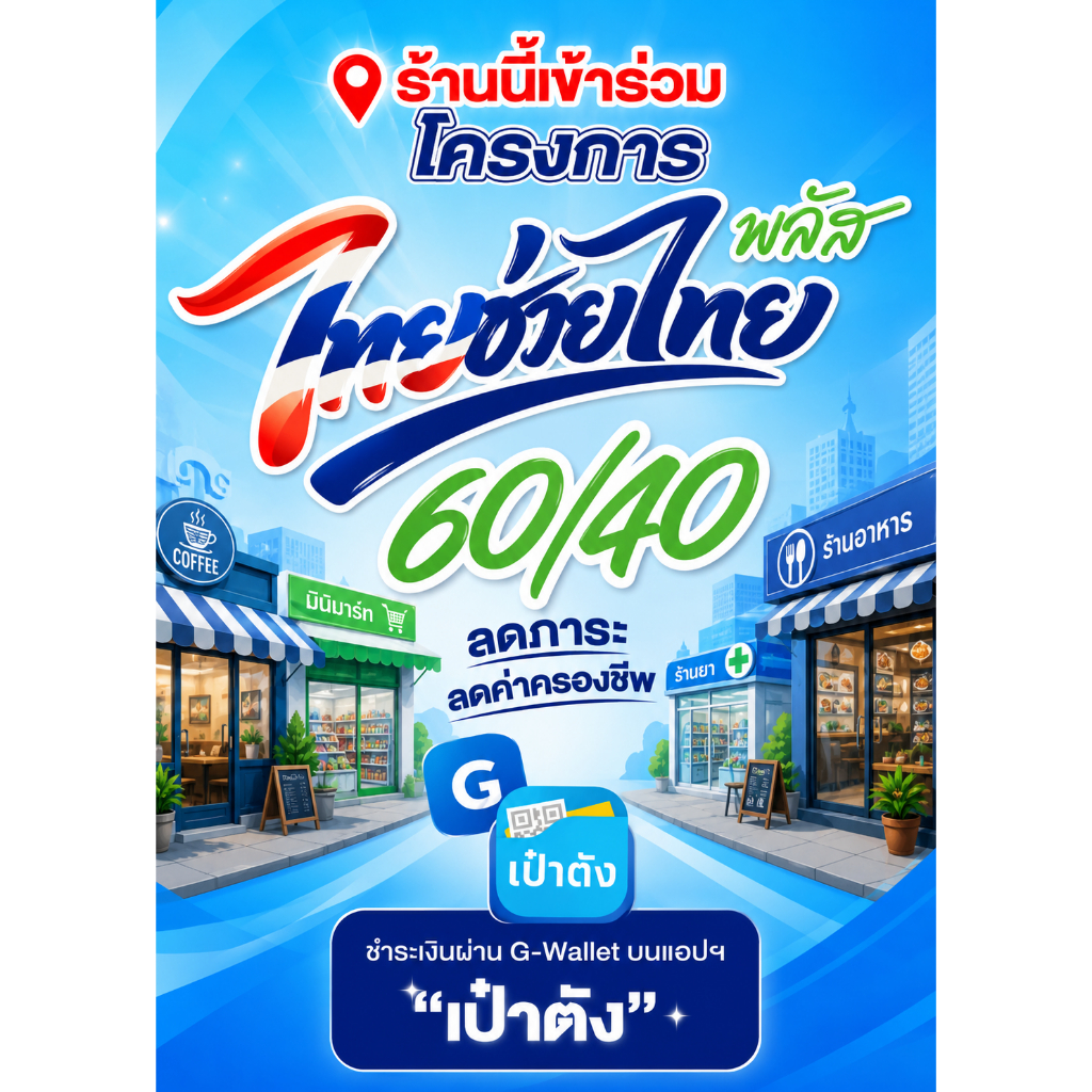 ป้ายโครงการไทยช่วยไทย 60/40