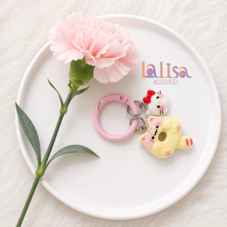 "พวงกุญแจ น้องแมวโดนัทจอมซน (Cat Donut Keychain) น่ารักมุ้งมิ้งที่สุด" alloy dogclips Hm665