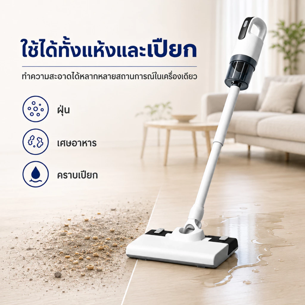 【รับประกัน 5 ปี】CALZANETTO ที่ดูดฝุ่นไร้สาย ใช้งานนานเป็นพิเศษ ที่ดูดฝุ่นแบบพกพา เครื่องดูดฝุ่นไร้สาย Vacuum Cleaner thumbnail 5
