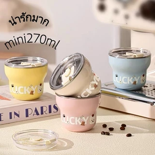 แก้วเก็บอุณหภูมิ mini270ml น่ารัก แก้วกาแฟ แก้วสแตนเลส 304 เก็บได้ร้อน/เย็น