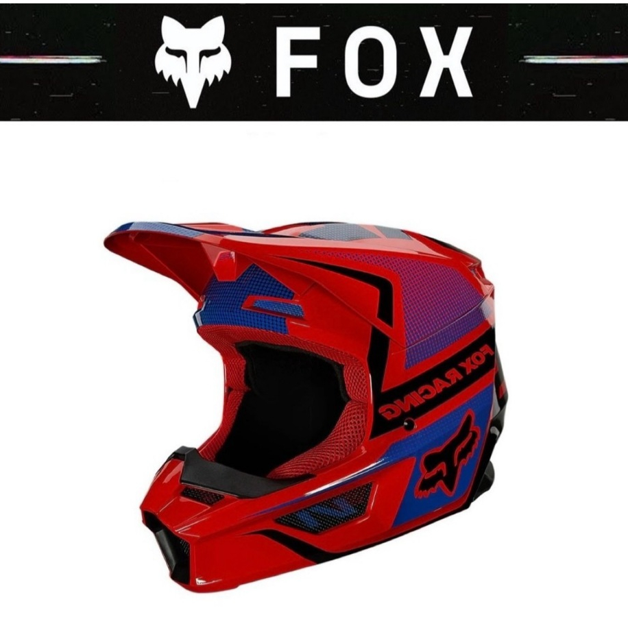 หมวกกันน็อคสำหรับเด็ก FOX YTH V1 HELMEL - OKTIV FLO RED