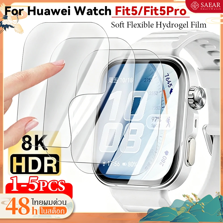 1-5PCS HD ฟิล์มป้องกันที่ชัดเจนสำหรับ Huawei Watch Fit 5 4/Fit 5Pro/4Pro/Fit 3 ป้องกันหน้าจออ่อน TPU ครอบคลุมเต็มรูปป้อ