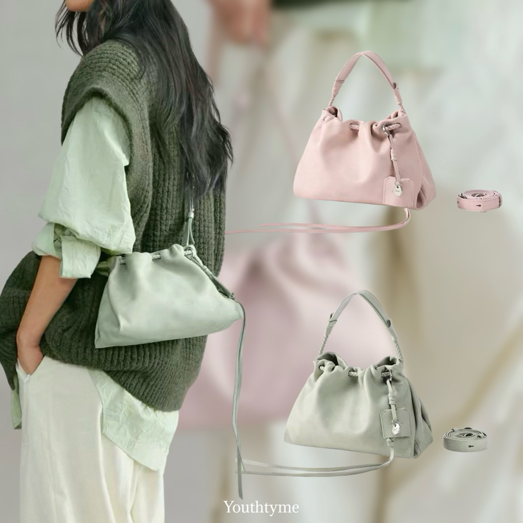 พร้อมส่ง🇹🇭กระเป๋าแบรนด์🇨🇳สุดฮิต Gather Bag🩵🩷 สีละมุนที่เห็นเเล้วเอาใจไปเล้ยย✨หนังนุ่ม น้ำหนักเบา สวย