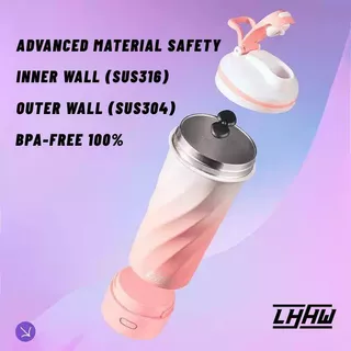 LHHW แก้วปั่น E-MAGMIX Insulated AUTO Shaker SUS316 เก็บความร้อนความเย็น 2 ชั้น ด้วยมอเตอร์ 7,500 RPM แบตเตอรี่ 1,000 mA