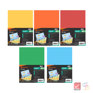 Elephant ตราช้าง กระดาษ กระดาษสี A4 80G จำนวน 50 แผ่น /แพ็ค