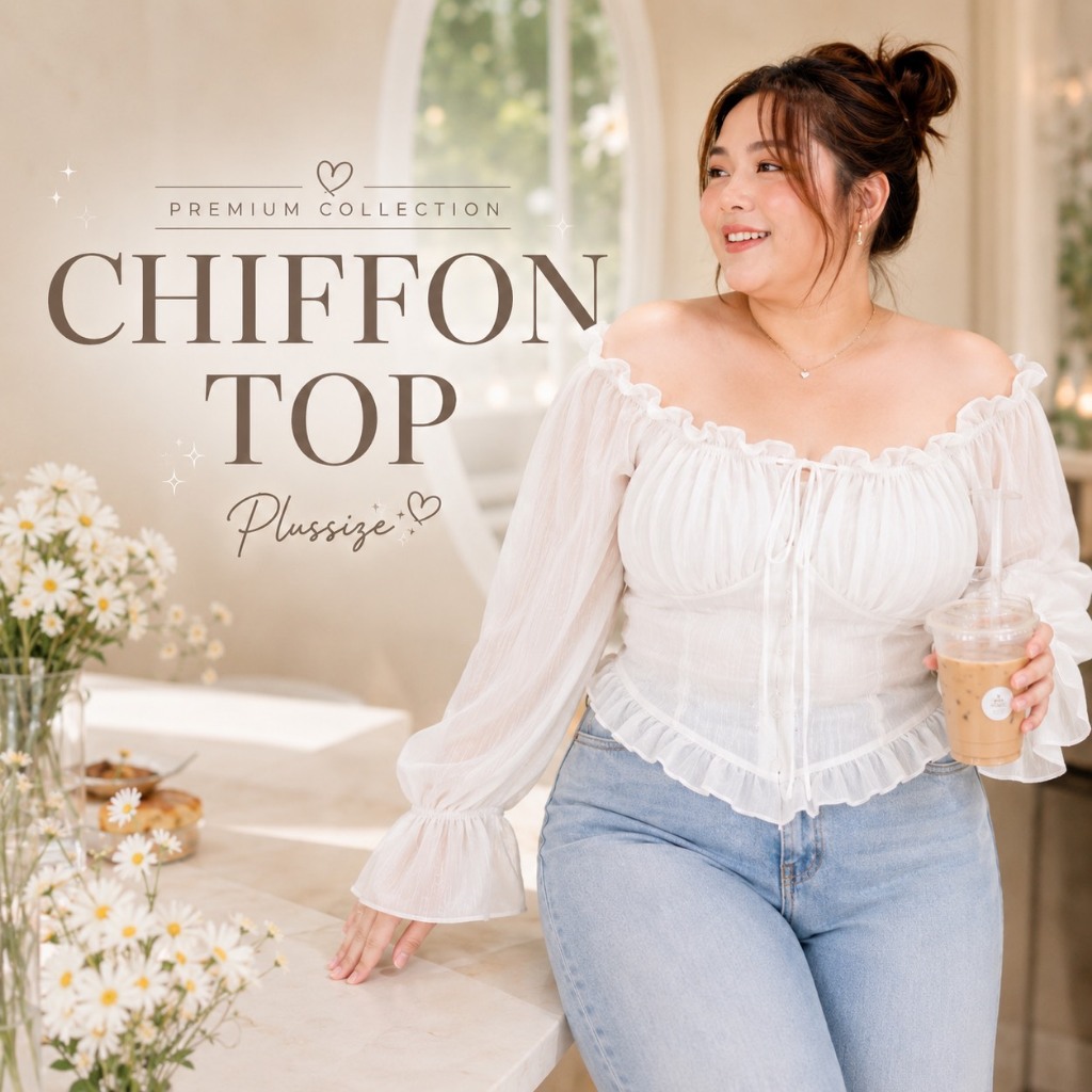 [ รุ่นใหม่ 🔥 ] Chiffon top เสื้อโกงหุ่นสาว พรางหุ่น Plussize ผ้าชิฟฟ่อน ทรงคอร์เซ็ทวินเทจ ( มีถึงอก 70” ) A366/A377