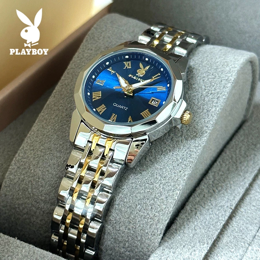 PLAYBOY 3502 สปอตสินค้า นาฬิกาข้อมือผู้หญิงหนุ่มสาว กันน้ำได้ 100% สายสเตนเลส รับประกัน 3 ปี