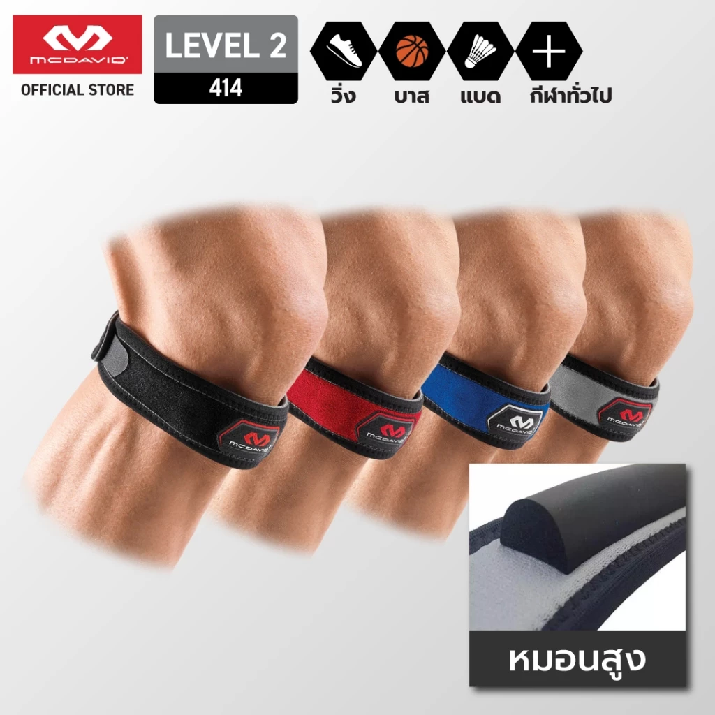 McDavid 414 LEVEL2 สายรัดเข่า ที่รัดเข่า สนับเข่า พยุงเข่า ผ้ารัดเข่า Knee Support Strap