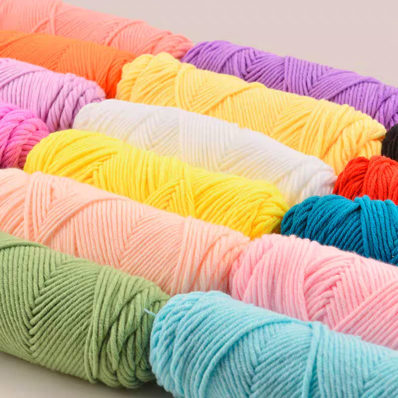 ไหมพรม คอตตอนนม 8ply น้ำหนัก100กรัม ถักมือโครเชต์ DIY