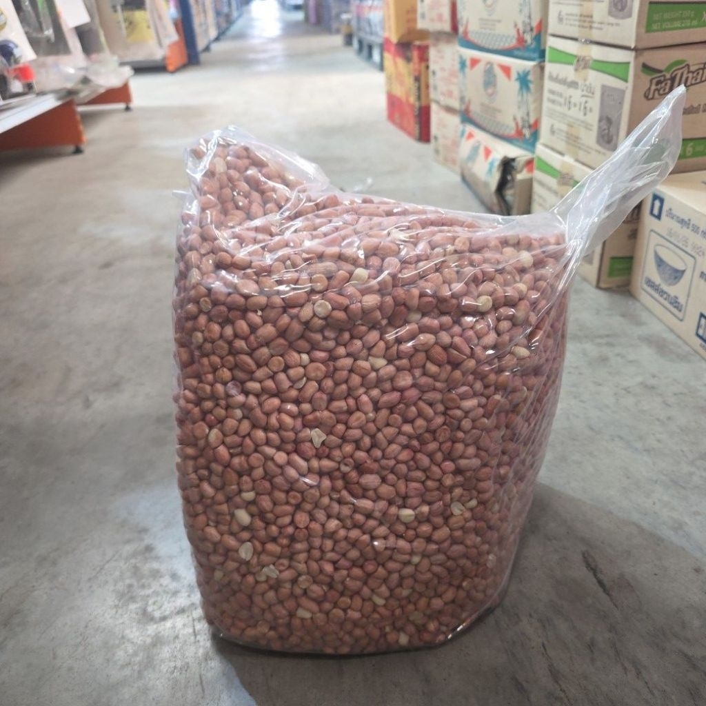 ถั่วลิสง ใหม่ สะอาด ขนาด 12กก. ยกถุง (ถุงใส)