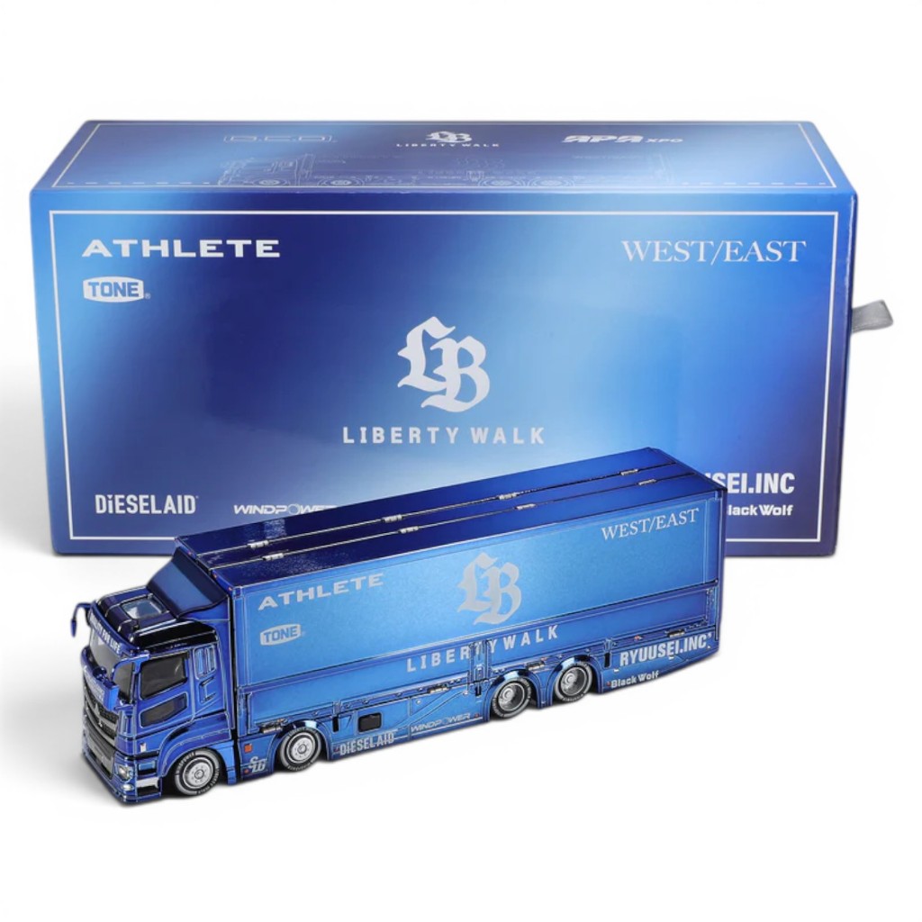 GCD Model | LB Trucks Mitsubishi Fuso Super Great, Chrome Blue Liberty Walk (APA XPO 25) สเกล 1:64