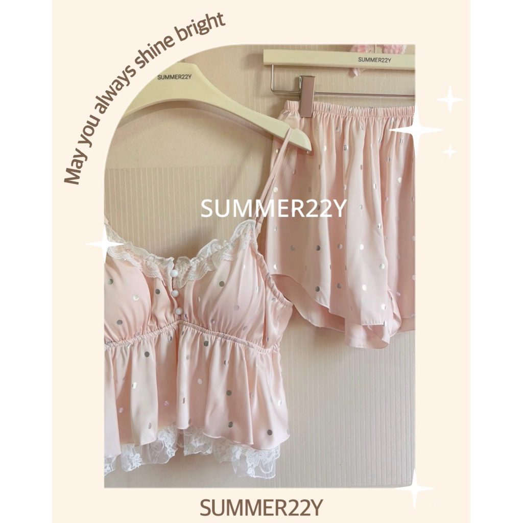 ชุดนอนลูกไม้ ♡ SUMMER22Y (เสื้อ + กางเกง)