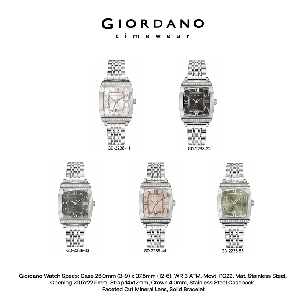 รุ่น GD-2238 ทรงสีเหลี่ยม ขนาด 26❌37มม.