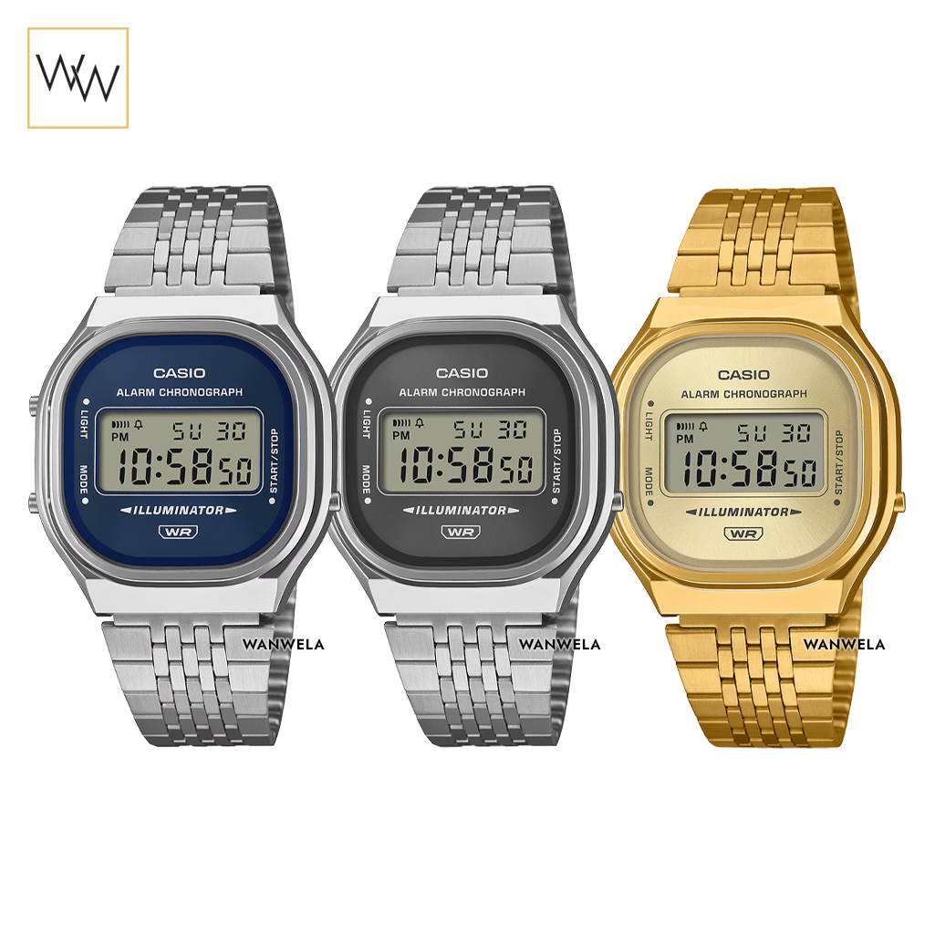 ของแท้ นาฬิกาข้อมือ Casio รุ่น A140WE สายสแตนเลส UNISEX