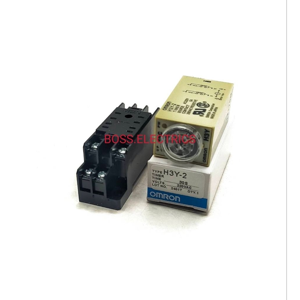 1ชุด 👉 พร้อมฐาน H3Y-2 24VDC 110VAC 220VAC 3S 5S 10S 30S 60S 5M 10M 30M  ทามเมอร์แบบอนาล็อค 2คอนแทค 8