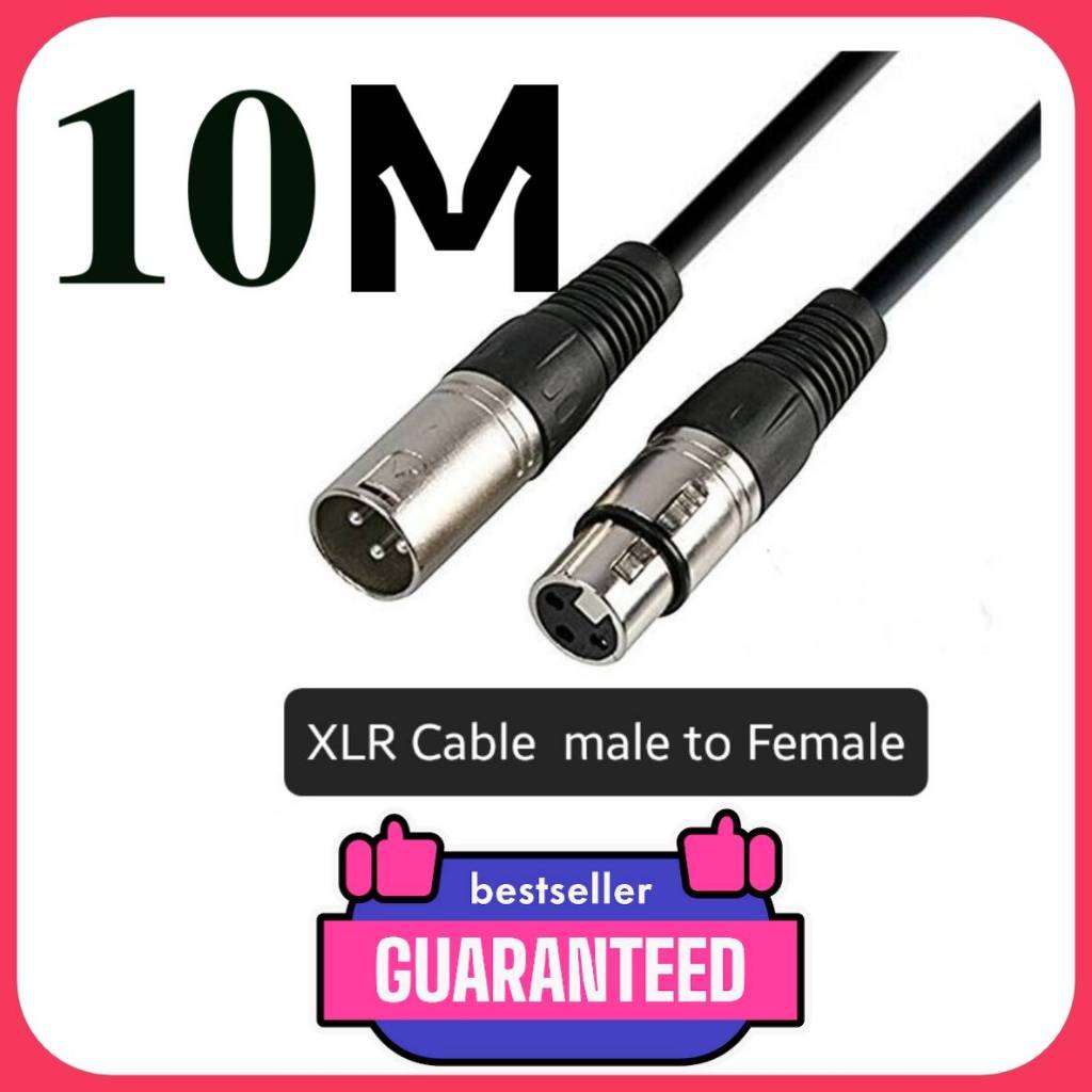 สายไมค์โครโฟน XLR Male to XLR Female ความยาว 10 เมตร 5เมตร 1 เมตร