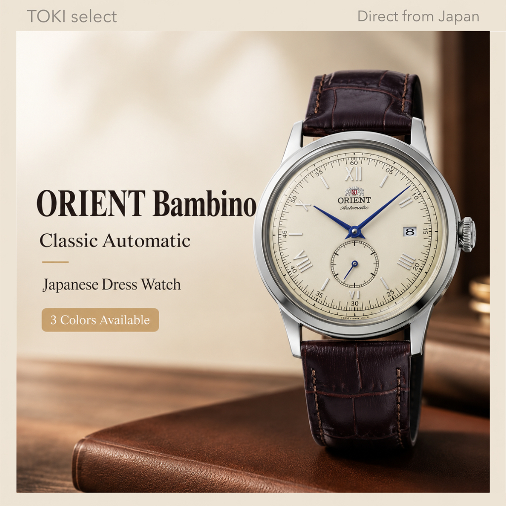 ORIENT Bambino Automatic Dress Watch Japanese Mechanical Men's Watch RN-AP Series Black Silver Ivory