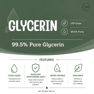 Glycerin 99.5% USP | กลีเซอรีนเหลวบริสุทธิ์ | ขนาด 0.5, 1 ลิตร