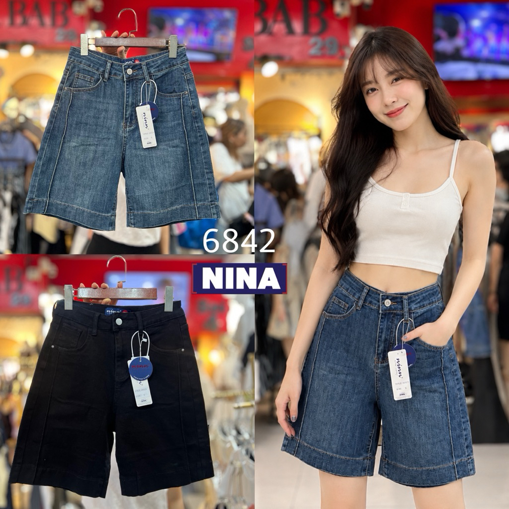 🌈𝑵𝒊𝒏𝒂.𝒋𝒆𝒂𝒏𝒔#6842 งานกางเกงสามส่วนผ้ายืด เอวสูง ปลายขาเย็บ ผ้านิ่มยืด ใส่สบายสุดๆ กระชับเก็บพุงดีเว่อร์ เดินตะเข็บข้าง