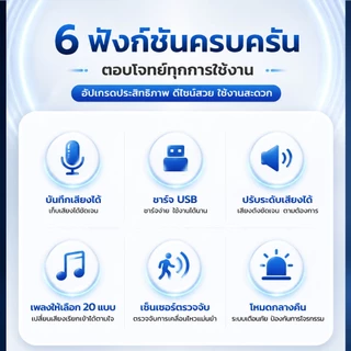 กริ่งประตูไร้สาย PIR เปิดประตูแจ้งเตือนเสียง ตรวจจับคน เคลื่อนไหว 3‑4ม. ป้องกันขโมย ปรับเสียงได้ USB ชาร์จ