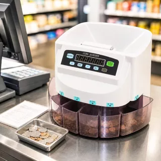 Phlinice เครื่องนับเหรียญ เครื่องคัดแยกเหรียญ Coin Sorter Coin Counter แยกเหรียญได้ทุกชนิด การคำนวณอย่างรวดเร็ว