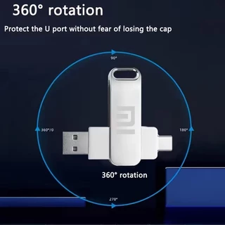 Xiaomi แฟลชไดรฟ์ OTG 3-in-1 USB 3.0 Type-C 2TB หน่วยความจำโลหะ ปลั๊กหมุน360° ป้องกันอินเทอร์เฟซ