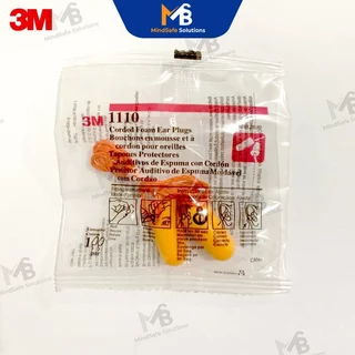 3M 1110 รุ่นมีสาย Earplugs ปลั๊กอุดหูลดเสียง โฟมอุดหู เบา นิ่มไม่เจ็บหู ลดเสียงได้ดี