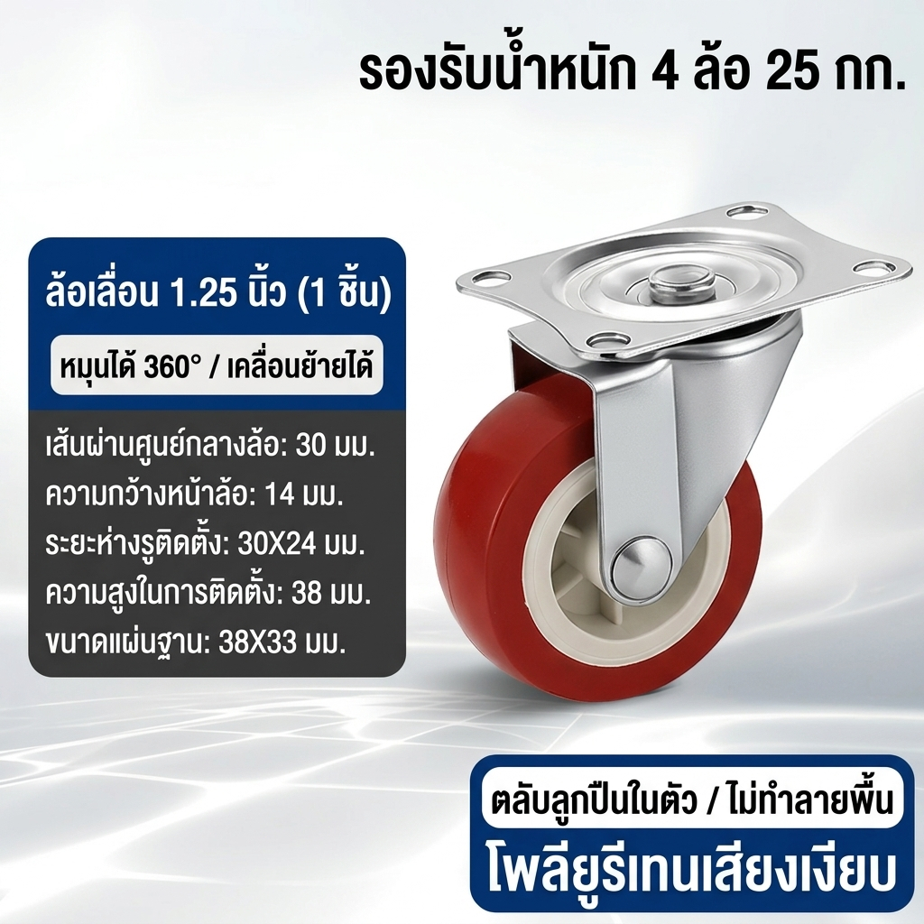 ล้อเลื่อนย้ายเฟอร์นิเจอร์ 500kg ล้อหมุน 360° พร้อมคานงัด สำหรับขนย้ายโซฟา ตู้ ตู้เย็น