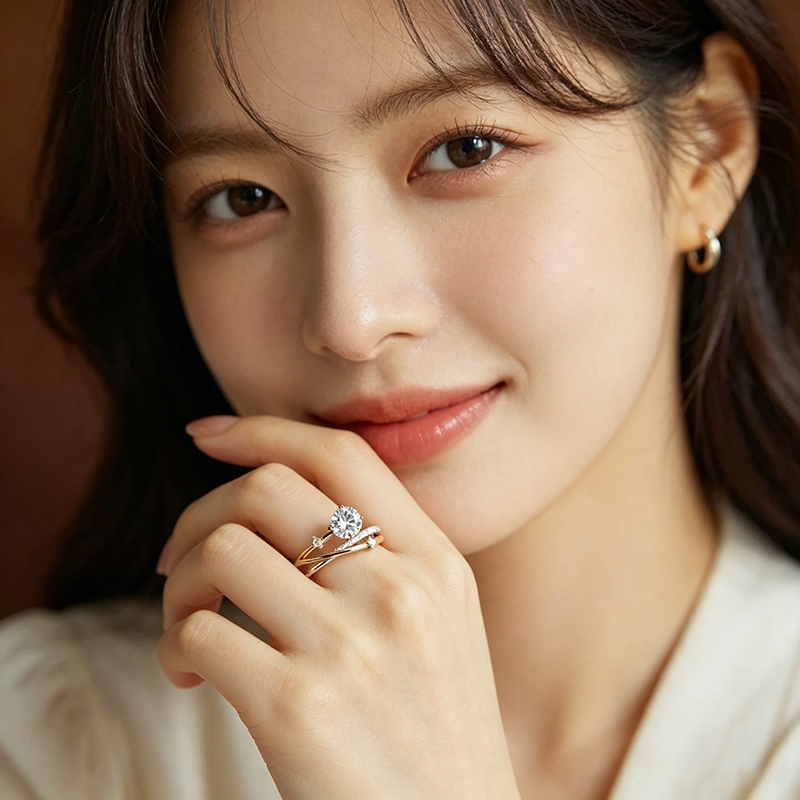 【Luvshine】French Starlight Diamond Ring แบบฝรั่งเศส แสงดาว แหวนเพชร JZ-008