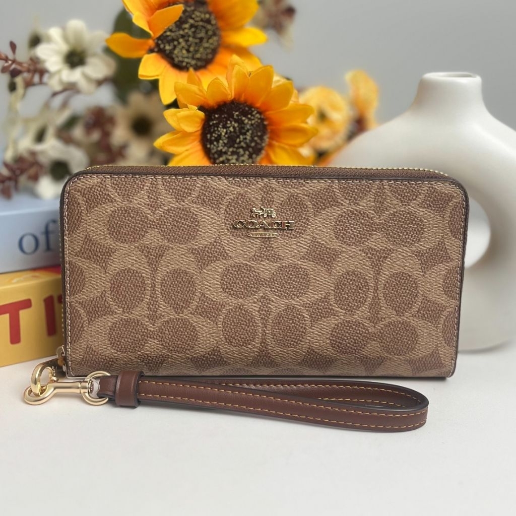 CW778 LONG ZIP AROUND WALLET IN SIGNATURE CANVAS กระเป๋าสตางค์ใบยาว