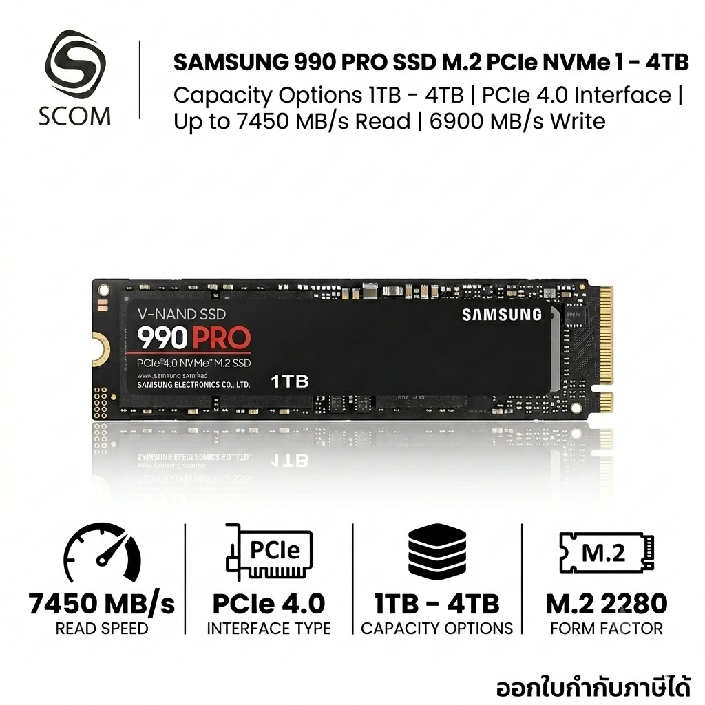 (SSD) SAMSUNG 990 PRO SSD M.2 PCIe NVMe 1TB 2TB 4TB