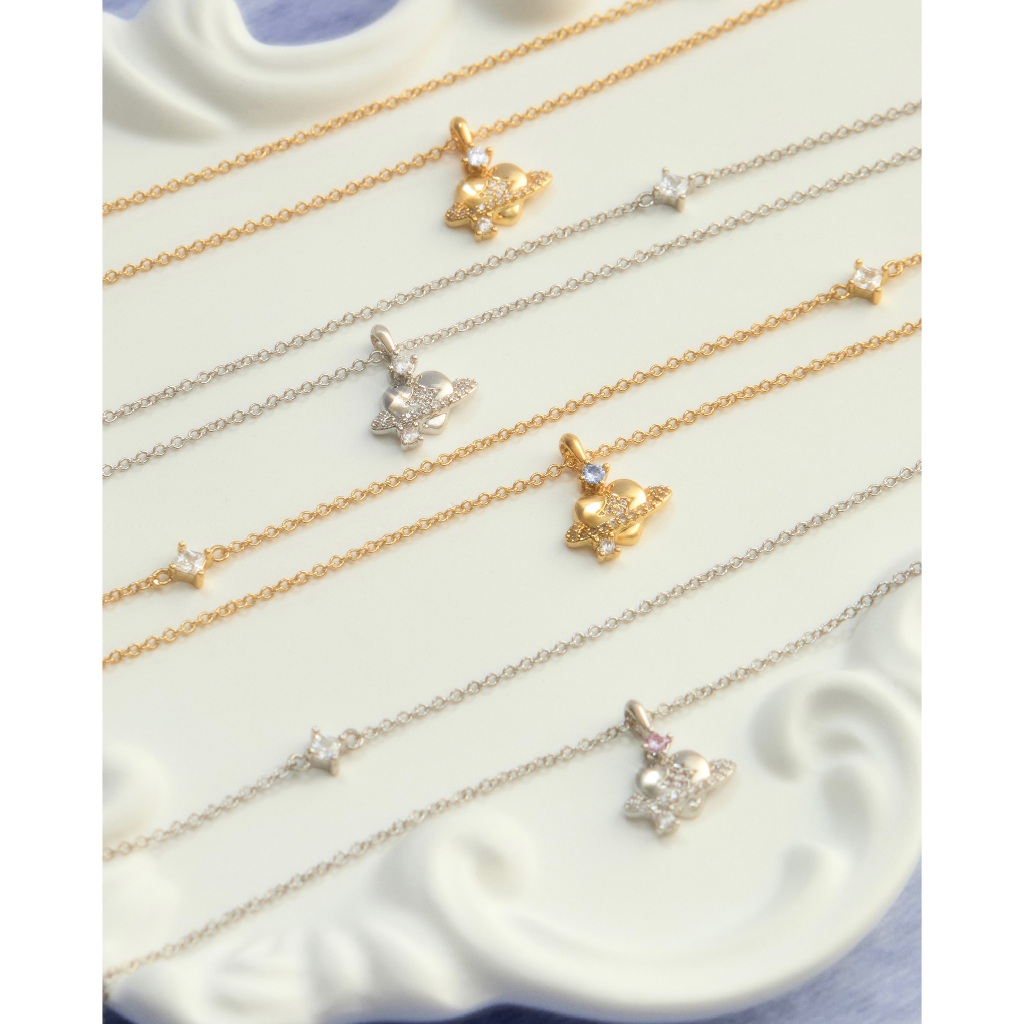 YVIS Elysian Brass Necklace - Uranus Heart Collection